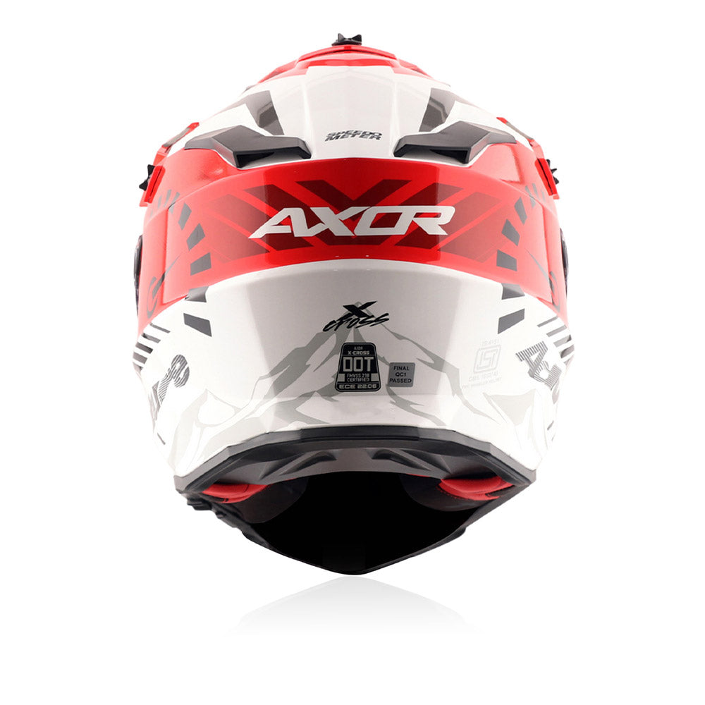 X-Cross Speedometer - Dual Visor Off Road Riding Helmet (White/Red