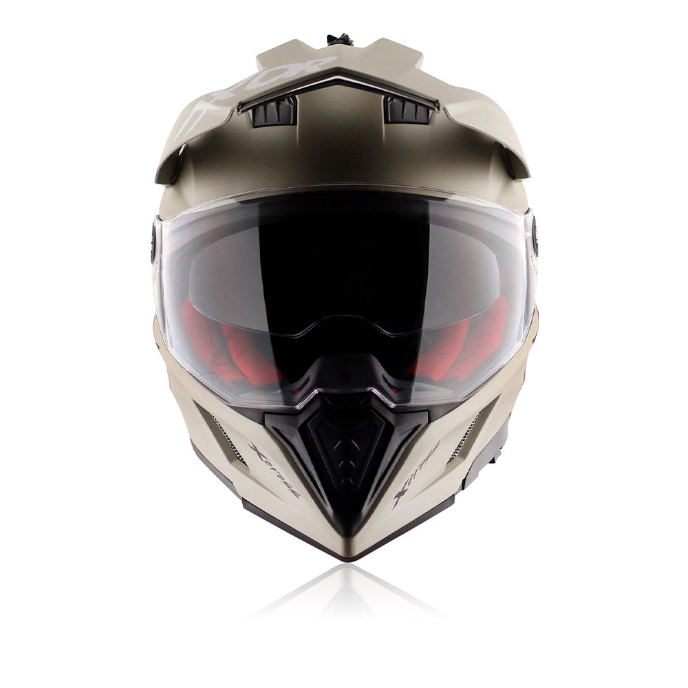 X-Cross Sc - Dual Visor Off Road Riding Helmet (Nickel/Red)