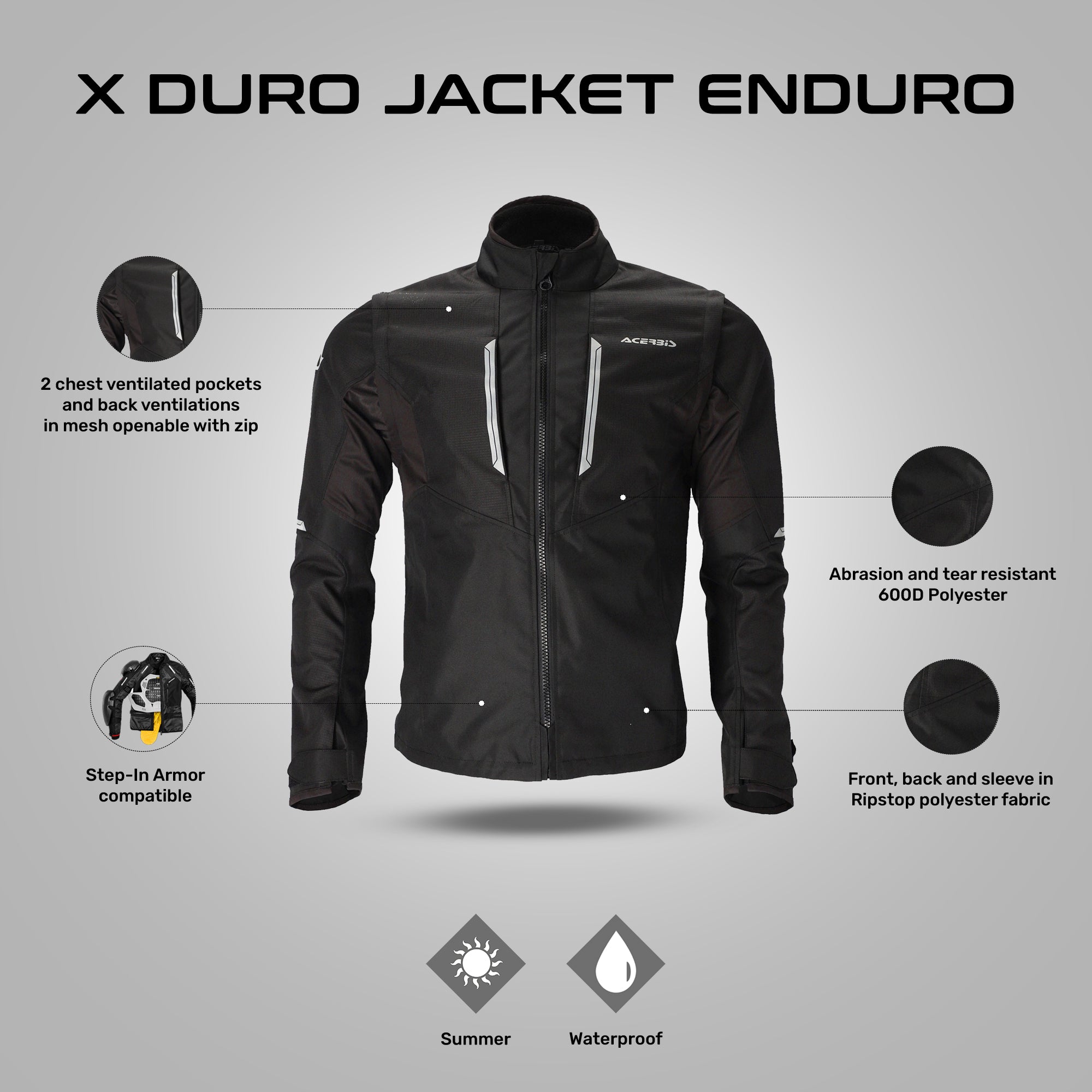 Acerbis X-Duro Enduro Black Riding Jacket – Reise Moto