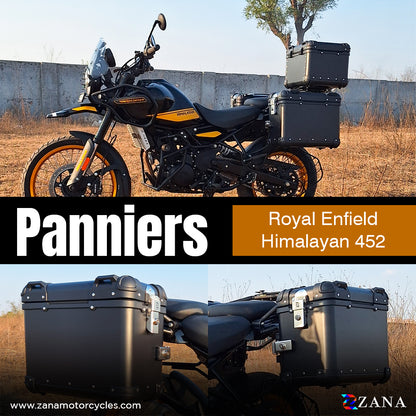 PANNIERS (36LTR )ALUMINIUM FLAT BLACK FOR HIMALAYAN 452