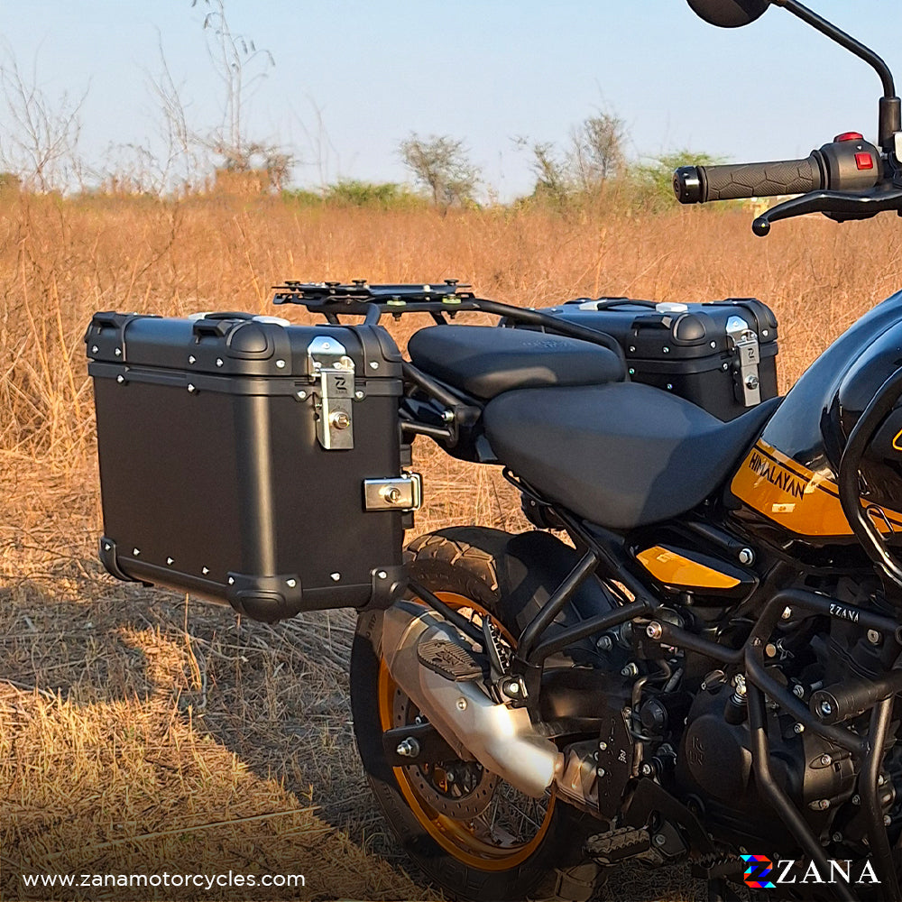 PANNIERS (36LTR )ALUMINIUM FLAT BLACK FOR HIMALAYAN 452