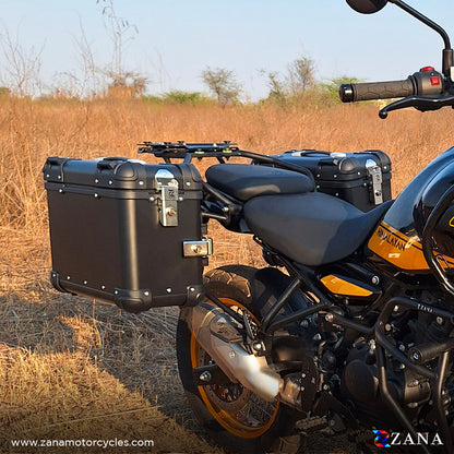 PANNIERS (36LTR )ALUMINIUM FLAT BLACK FOR HIMALAYAN 452