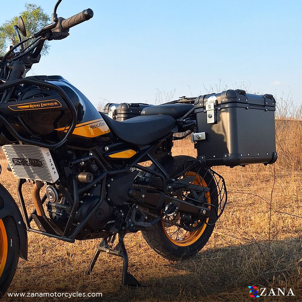 PANNIERS (36LTR )ALUMINIUM FLAT BLACK FOR HIMALAYAN 452
