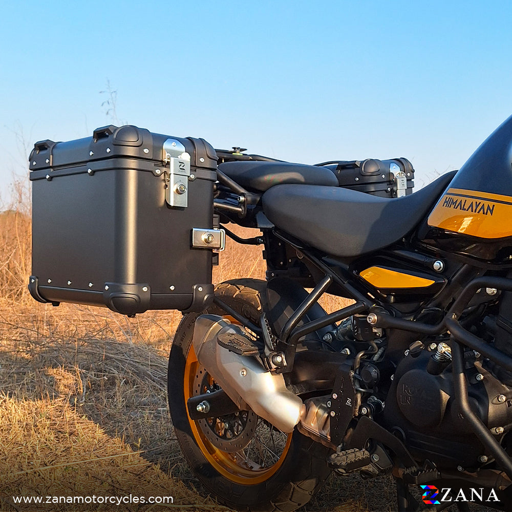 PANNIERS (36LTR )ALUMINIUM FLAT BLACK FOR HIMALAYAN 452