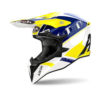 Wraaap Feel - Off Road Riding Helmet (Yellow/Blue Gloss)