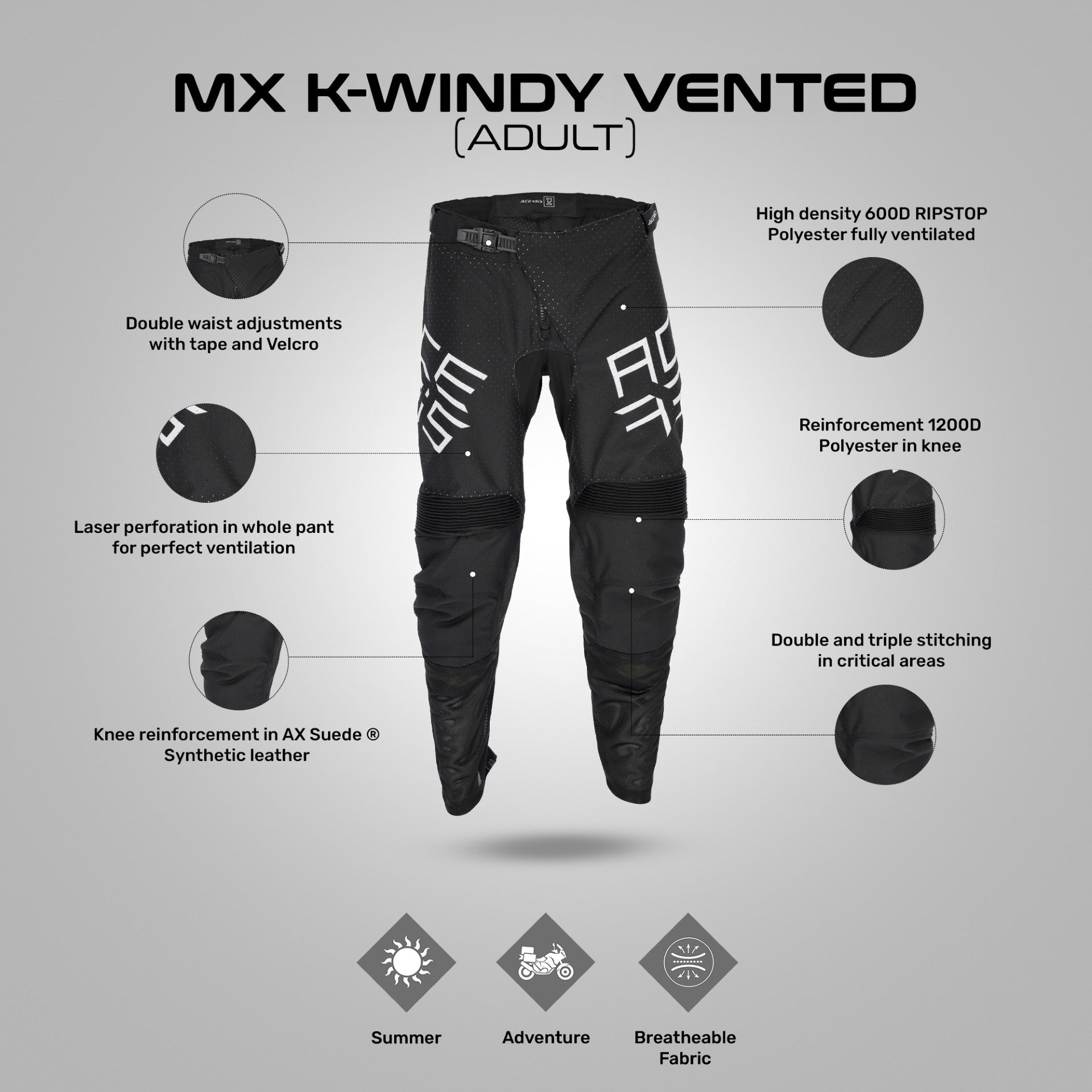 MX K-Windy Vented (Adult) - Off Road Motorcycle Riding Pants
