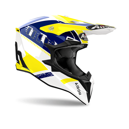 Wraaap Feel - Off Road Riding Helmet (Yellow/Blue Gloss)