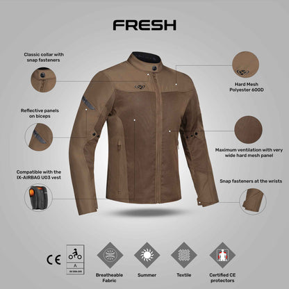 Fresh Slim - Ultra-Ventilated Summer Riding Jacket (Brown)