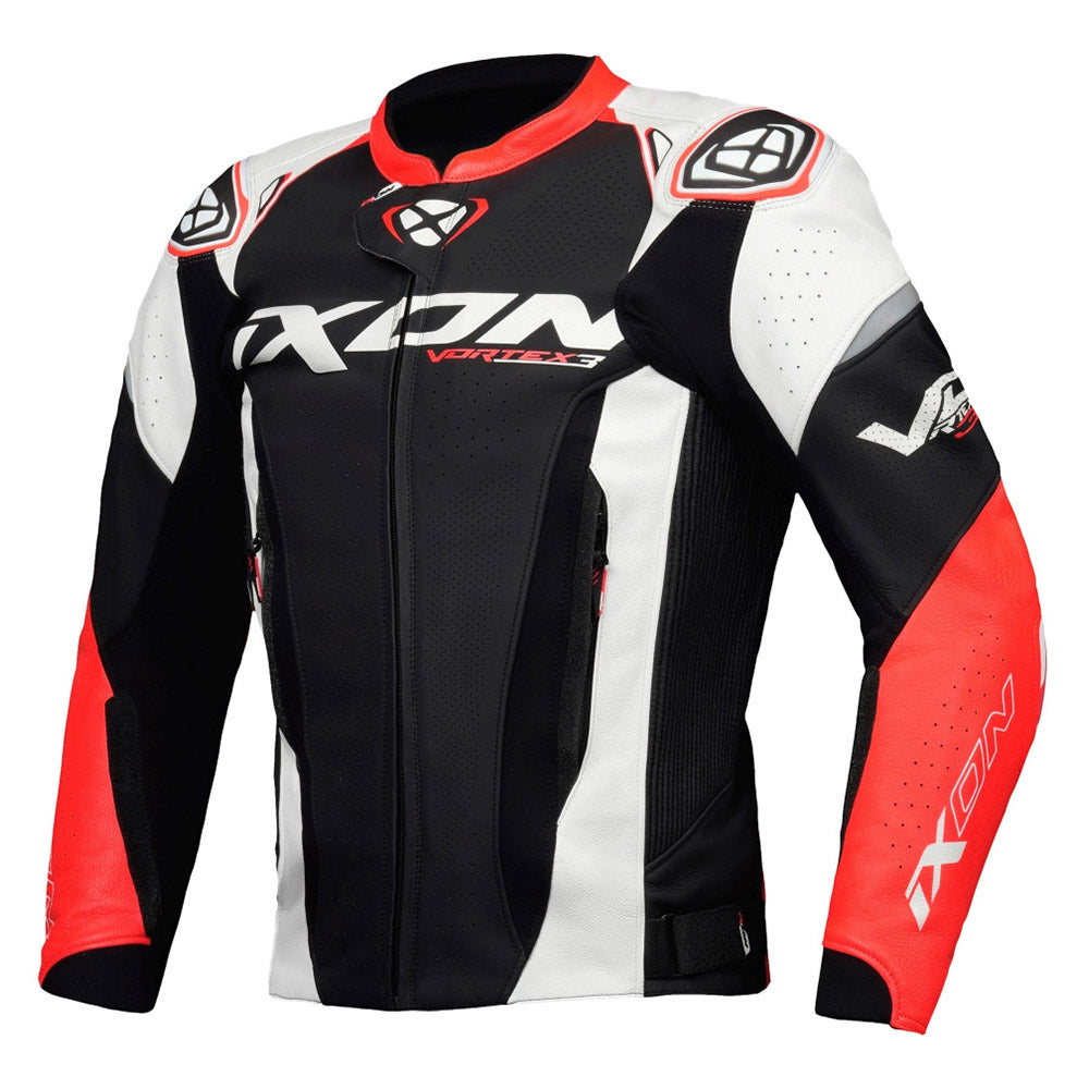 Vortex 3 JK Black/White/Red Riding Jacket – Reise Moto