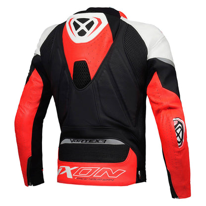 Vortex 3 - Leather Racing Jacket (Black/White/Red)