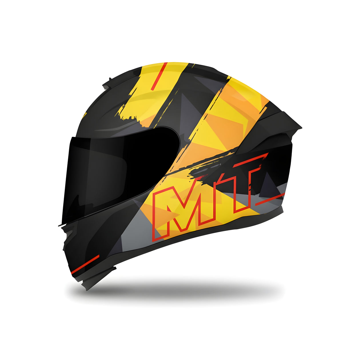Hummer Monti B3 - Motorcycle Riding Helmet (Gloss Black/Yellow)