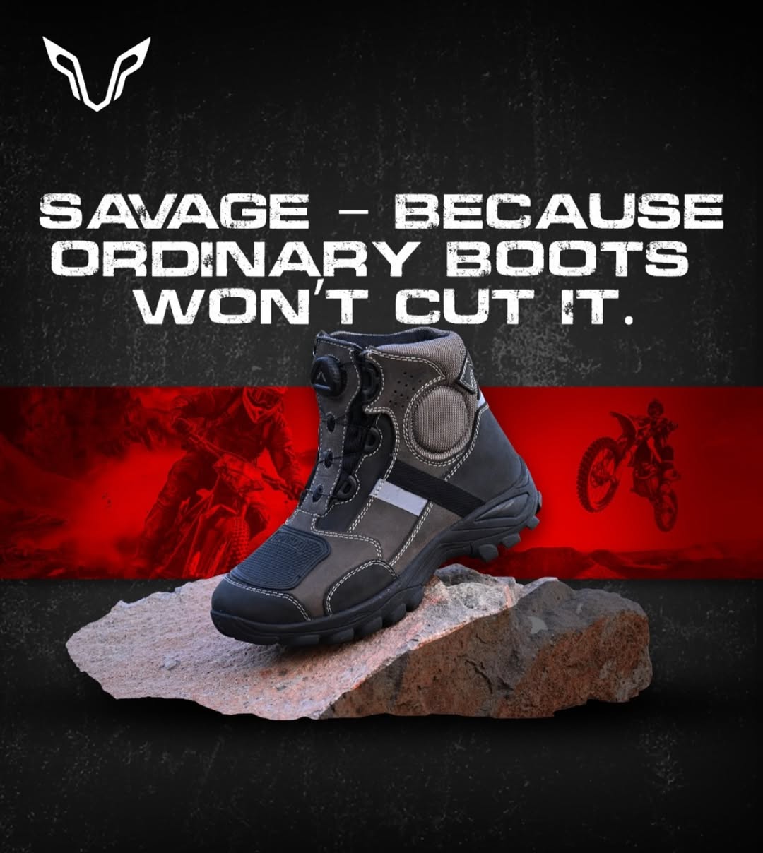 Savage Short Adventure Touring Boots - Black