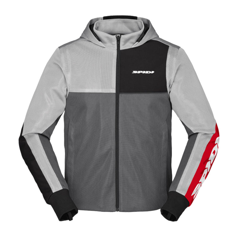 Hoodie Net Jacket  - Grey / Red